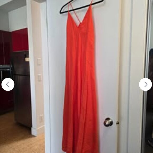 XS Red Linen-like Dress - Picture 3 of 5